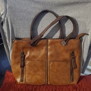 Brown leather purse